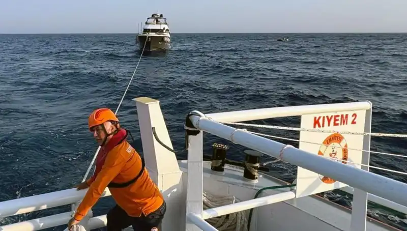 Marmaris Açıklarında Sürüklenen Tekne Hayat Kurtaran Müdahale ile Kurtarıldı