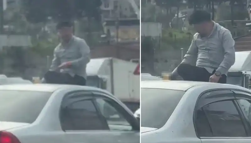 Trafikte Şok Eden Anlar: Otomobil Üzerinde Dans Eden Gençler!