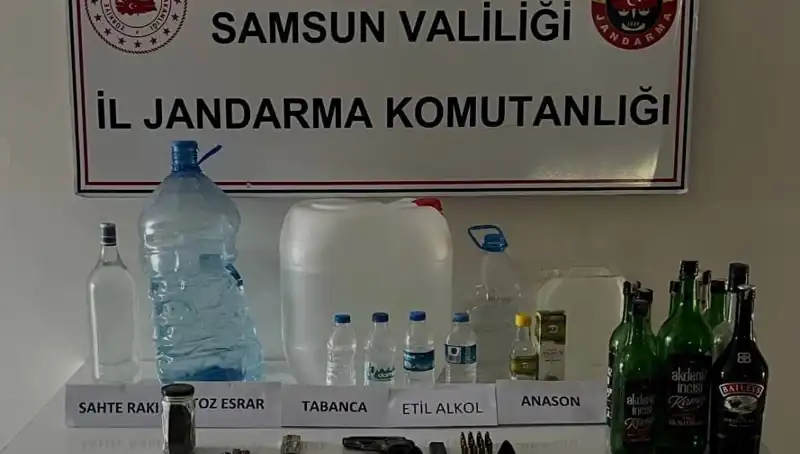 Samsun’da Sahte İçki Piyasasına Darbe: Litrelerce Şişe Ele Geçirildi