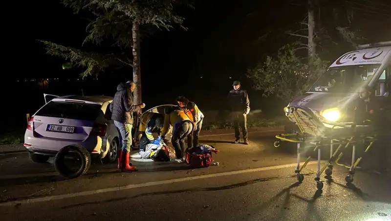 Ağaçla Çarpışan Araçta Tragedi: Bir Ölü, İki Yaralı