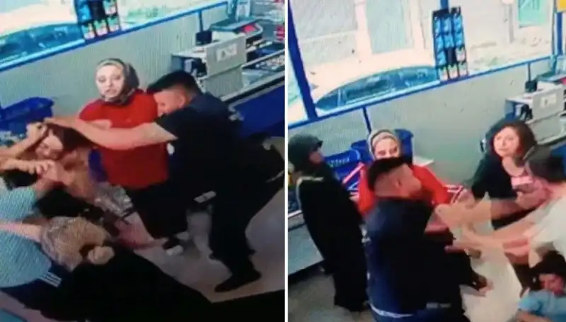 Market İçi Kavga: Kadının Saçlarından Tutup Yerde Yumrukladı